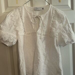 Greylin White Lace Blouse